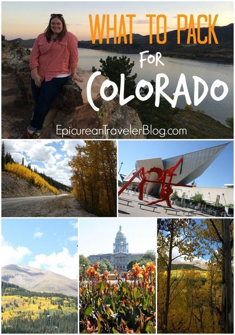 What to pack for Colorado | EpicureanTravelerBlog.com Denver Colorado Outfits Fall, What To Wear In Colorado, Colorado Summer Outfits, Visit Denver, Denver Travel, Colorado Travel Guide, Colorado Fall, California Hikes, Moving To Colorado