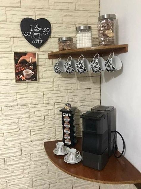 Coin Café, Coffee Mug Holder, Love Cafe, Coffee Bars In Kitchen, Bunk Bed Designs, Bedroom Corner, Coffee Bar Home, Hot Cocoa Bar, Coffee Corner