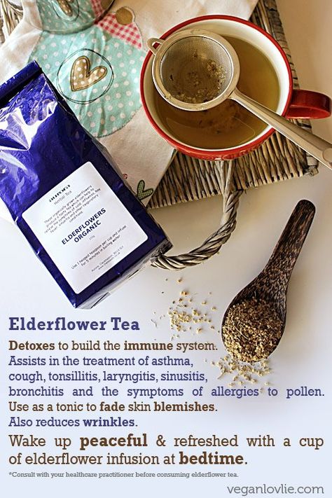 Elderflower Tea Elderflower Tea, Medicinal Wild Plants, Natural Decongestant, Elderberry Recipes, Tea Remedies, Medicinal Tea, Green Teas, Tea Reading, Seasonal Allergies