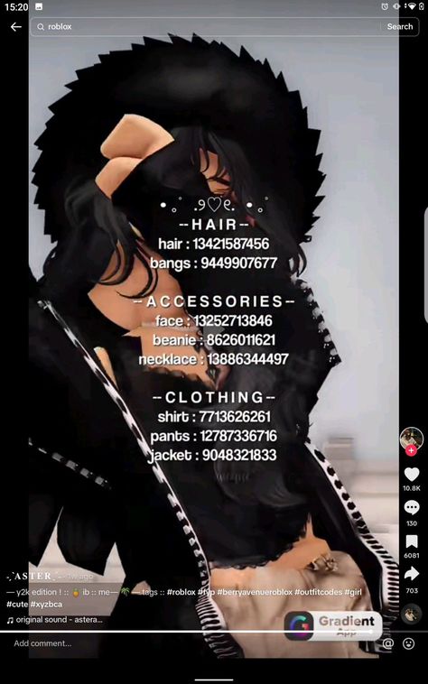 Black Hair Outfit Codes Berry Ave, Berry Ave Black Hair Codes, Berry Avenue Codes Black Hair, Berry Avenue Outfit Code, Fiddle Sticks, Spiderman Outfit, Blocksburg Outfit Codes￼, Code Clothing, Code Clothes