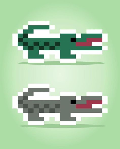 8 bit pixel crocodile image. Animals in vector illustration for retro games Crocodile Pixel Art, Crocodile Images, Sir Crocodile, Pix Art, Pixel Art Games, Retro Games, Crochet Tapestry, Cute Easy Drawings, Retro Illustration