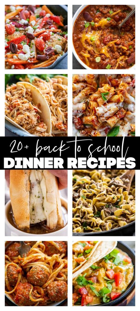 20+ Best Back-to-School Dinner Ideas Easy School Dinner Ideas, Teacher Dinner Ideas, After School Dinner Ideas, Dinner For Teenage Boys, Back To School Meals Dinners, Quick Yummy Dinners, September Dinner Ideas, First Day Of School Dinner, Easy College Dinners