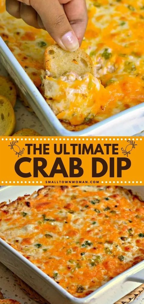 Easy Crab Dip 3 Ingredients, Easy Game Day Food, Baked Crab Dip, Hot Crab Dip Recipe, Crab Dip Recipe, Seafood Dip, Hot Crab Dip, Crab Dishes, Crab Dip