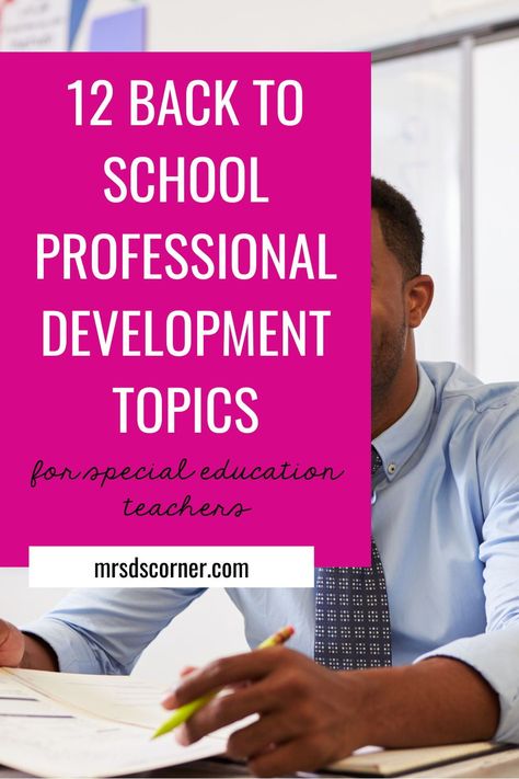 Professional Development is an important part of any teacher’s job. It helps you stay up to date on current teaching strategies and methods while also allowing you to learn new skills that can help you be a better teacher. But not all professional development is designed for special education teachers. If you are looking for professional development topics designed specifically for special education teachers that can be implemented in your classroom, here’s a list of 12 topics to choose from. Professional Development For Teachers Early Childhood, Special Education Director, Professional Growth Plan, Good Essay Topics, Elementary Special Education, School Tricks, Principal Ideas, Professional Development Activities, Teacher Development