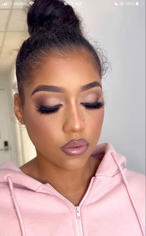 Subtle Pink Makeup Looks, Makeup For Pink Outfit, Soft Pink Glam Makeup, Bridesmaid Makeup Natural, Insta Baddie Makeup, Reception Makeup, Soft Bridal Makeup, Shower Makeup, Pink Smokey Eye