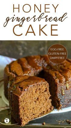 This Honey Gingerbread Cake is perfectly spiced with deep tones of ginger and molasses. It's a wonderful holiday treat made healthier! Ginger Dessert, Honey Gingerbread, Glutenfri Baking, Springform Cake, Flax Meal, Dessert Holiday, Sorghum Flour, Egg Free Recipes, Gf Baking