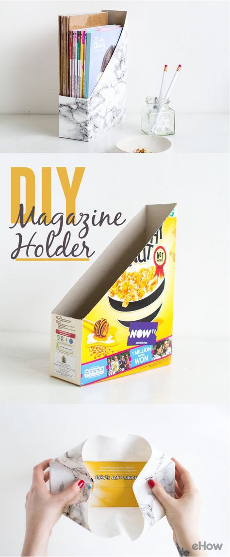 Teenage Room Decor, Organizator Grafic, Diy Desk Decor, Desk Diy, Kartu Valentine, Cereal Boxes, Astuces Diy, Magazine Holder, Diy Magazine