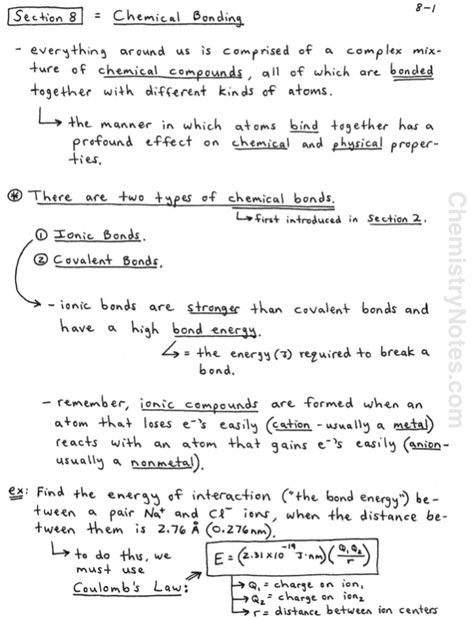 Grade 9 Chemistry Notes, Chemistry Bonding Notes, Chemical Bonds Notes, Covalent Bonds Notes, Ionic Bonding Notes, Chemical Bonding Notes, Coulomb's Law, Vsepr Theory, Chemistry Lecture