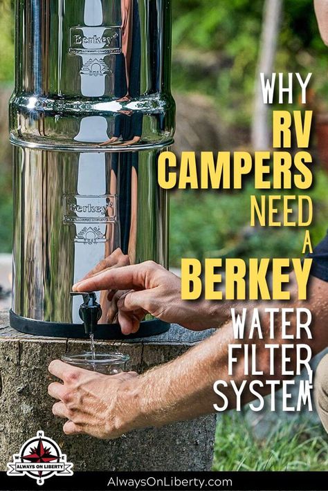 Water Filter Stand Ideas, Water Filter Stand, Disposable Water Bottles, Berkey Water Filter, Rental Ideas, Water Filter System, Rv Water, Stand Ideas, Stainless Water Bottle