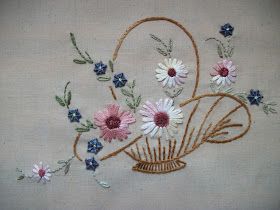 Hayfield Cottage: Some Recent Embroideries Cottage Embroidery, Handkerchief Embroidery, Sulaman Pita, Basic Embroidery Stitches, Embroidery Stitches Tutorial, Embroidery Transfers, Hand Embroidery Flowers, Embroidery Patterns Vintage, Pola Sulam