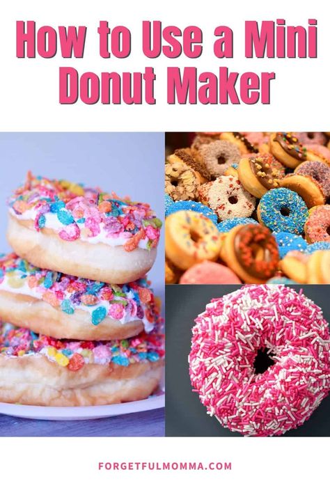 A mini donut maker is a very easy appliance to use. They are straightforward enough that you can let your kids make mini donuts. Baby Cake Donut Maker Recipes, Mini Donut Maker Recipes, Babycakes Donut Maker, Donut Maker Recipes, Peanut Butter Chocolate Chip Muffins, Mini Donut Maker, Mini Donut Recipes, Mini Brownie Bites, Cake Mix Donuts