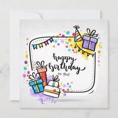 Happy Birthday To You Card | Zazzle.com Teacher Birthday Card, Happy Birthday Doodles, Happy Birthday Drawings, Birthday Doodle, Happy Birthday Cards Handmade, Happy Birthday Cards Diy, Creative Birthday Cards, Birthday Card Drawing, Birthday Card Craft