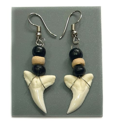 Shark Teeth Earrings, Shark Teeth Crafts, Bone Jewellery, Shark Tooth Earrings, Shark Teeth Jewelry, Tooth Earrings, Shark Pendant, Mako Shark, Bone Earrings