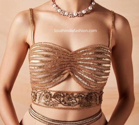 Designs Pooja Design, Latest Blouse Design, Choco Lava, Spaghetti Strap Blouse, Latest Blouse Designs, Designs Blouse, Strap Blouse, Corset Blouse, Lehenga Blouse Designs