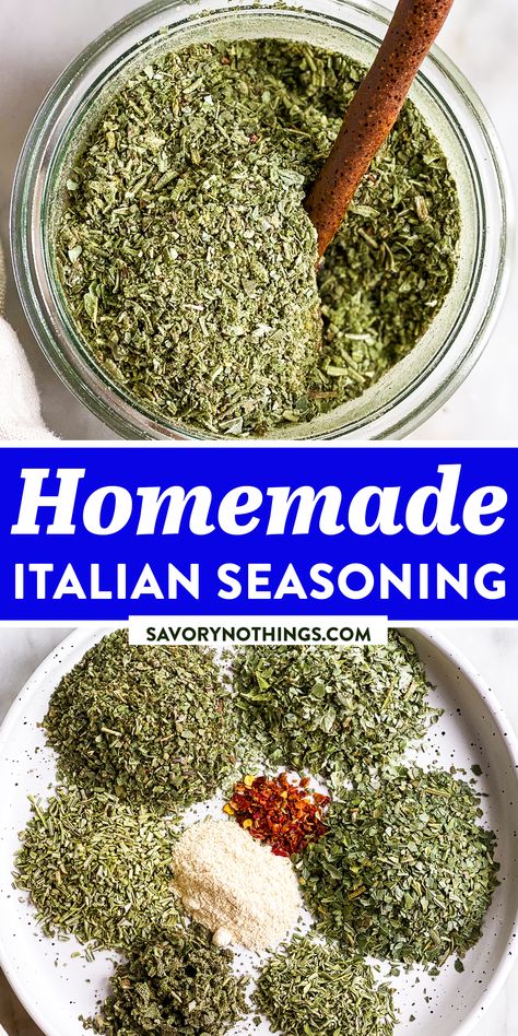 Italian Seasoning Recipe, Homemade Italian Seasoning, Homemade Dry Mixes, Resep Pasta, Homemade Spice Mix, Spice Blends Recipes, Chicken Shrimp, Spice Mix Recipes, Homemade Spice Blends