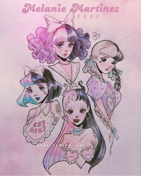 Melanie Martinez Eras, Melanie Martinez Anime, Alef Vernon, Melanie Martinez Drawings, Melanie Martinez Photography, Arte Sketchbook, Sketchbook Art Inspiration, Art Inspiration Drawing, Melanie Martinez