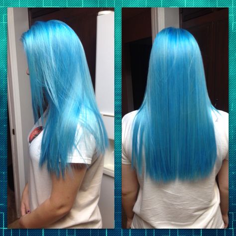 Ion Color Brilliance Brights Semi-Permanent hair dye in the color Azure. Sky Blue Hair Dye, Ion Hair Color Chart, Ion Color Brilliance Brights, Ion Hair Colors, Blue Hair Dye, Sky Blue Hair, Ion Color Brilliance, Hair Color Images, Dyed Hair Blue