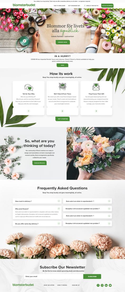 Web Flower Design, Flower Page Design, Floral Website Design Inspiration, Flower Website Design Inspiration, Web Design Services Page, Flowers Website Design, Floral Website Design, Plant Website Design, Flower Website Design