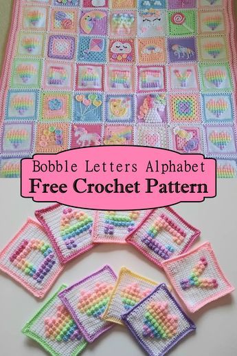 Bobble Alphabet Chart, Crochet Bobble Alphabet Letters Pattern Free, Crochet Bobble Letters Pattern Free, How To Crochet Letters Into Blanket, Free Crochet Alphabet Letters Pattern Free, Crochet Bobble Letters, Crochet Name Blanket Free Pattern, Crochet Letters On Blanket, Crochet Bobble Alphabet