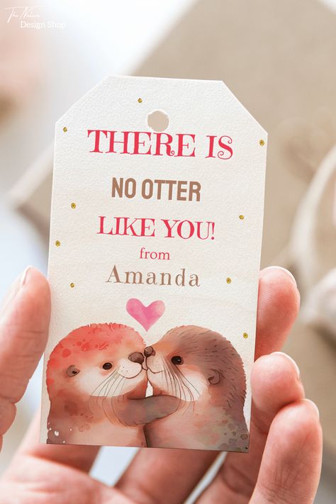 This Cute Otters Gift Tag Template is a perfect addition to your boyfriend's gift, best friend's gift exchange or Valentine's Day Gift. Designed in soft colors with cute otters, it could be edited easily and quickly. 
Click on the link to shop the item or browse our store for many cute games and designs. Friend Gift Exchange, Otter Valentines, Otter Gifts, Valentines Gift Tags, Valentine's Day Games, Gift Tag Template, Valentine Tags, Gift Tag Cards, Valentines Gifts For Boyfriend