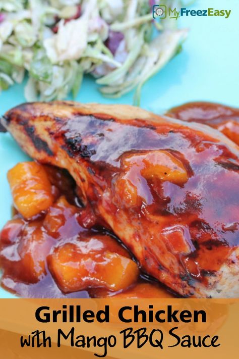 Mango Barbecue Sauce, Mango Bbq Sauce, Mango Bbq Sauce Recipes, Chicken With Mango, Barbecue Sauce Chicken, Bbq Sauce Recipe, Raw Chicken, Chicken Dishes Recipes, Freezer Friendly