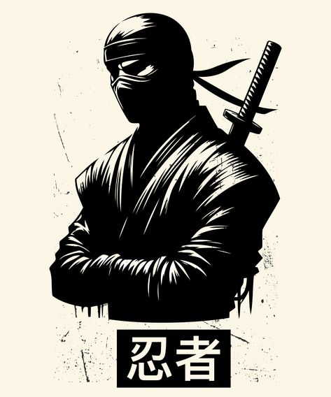 Ninja: 忍者 - The Japanese Shinobi Black Ninja Art, Ninja Pictures, Shinobi Art, Ninja Drawing, Ninja Aesthetic, Ninja Tattoo, Ninja Illustration, Japanese Ninja, Japanese Art Samurai