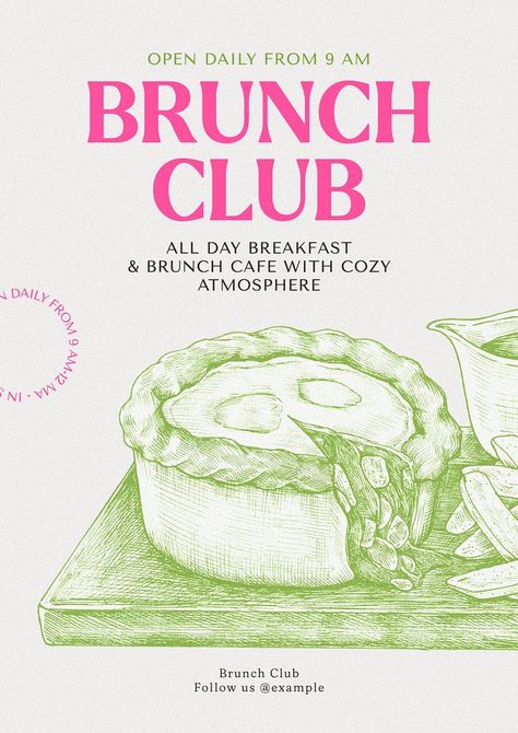 Brunch Drawing, Brunch Poster, All Day Breakfast, Brunch Club, Boozy Brunch, Spring Brunch, Awesome Designs, Aesthetic Things, Food Drawing