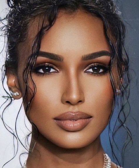 Black Tie Makeup, Engagement Photo Makeup, Jasmin Tookes, Competition Makeup, 90s Makeup Look, Pageant Makeup, Brown Girls Makeup, Competition Hair, Makeup For Black Skin