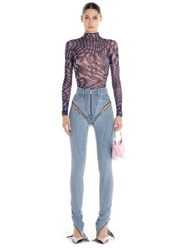 Tops – Page 4 – Mugler Mugler Outfit, Mugler Top, Mugler Fashion, Denim Bodysuit, Classic Corvette, Hoodie Oversize, Cowboys Shirt, Illusion Neckline, Online Clothing Boutiques