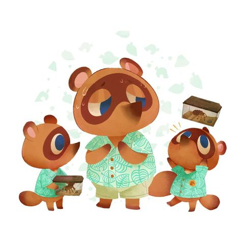 Animal Crossing Art, Timmy And Tommy, Acnh Art, Today I Learned, Tom Nook, Pet Raccoon, Leaf Animals, Animal Crossing Fan Art, Animal Crossing Memes