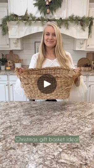 1.6M views · 8.2K reactions | Christmas gift basket idea! I love giving gift baskets for Christmas because you can cus | Morgan Winton | Morgan Winton · Original audio Basket Christmas Decorations, Wicker Basket Christmas Decor, Family Christmas Basket Ideas, Christmas Gift Basket Ideas For Families, Christmas Basket Decor, Christmas Tree In A Basket, Gift Basket Ideas For Christmas, Christmas Basket Ideas, Gift Baskets For Christmas