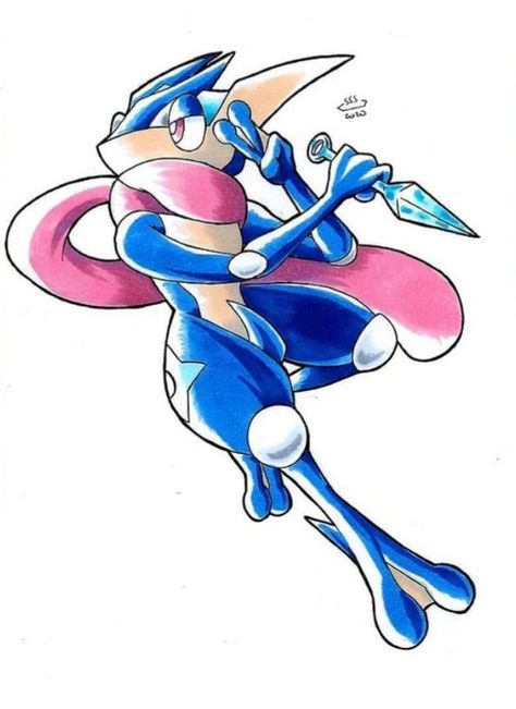 Greninja Tattoo, Drawings With Oil Pastels, Greninja Fanart, Sketch Pokemon, Latios Pokemon, Pikachu Coloring Page, Lucario Pokemon, Pokemon Sketch, Pokemon Craft