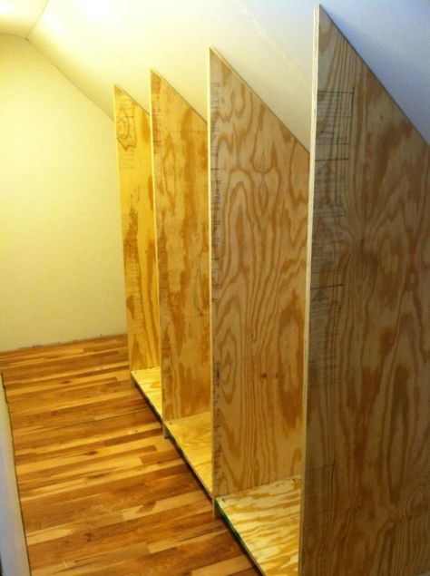 Closet With Slanted Ceiling, Attic Closet Ideas, Sloped Ceiling Closet, Slanted Ceiling Closet, Loft Closet, Slanted Walls, Closet Planning, Attic Closet, Angled Ceilings