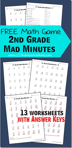 2nd Grade Mad MInutes are a fun math game to help kids review addition, sutraction, multiplication (1-5) and division (1-5). #homeschool #math #2ndgrade Math Minutes, Free Math Games, 2nd Grade Math Worksheets, 2nd Grade Worksheets, Fun Math Games, Math Game, 2nd Grade Classroom, Second Grade Math, Homeschool Math