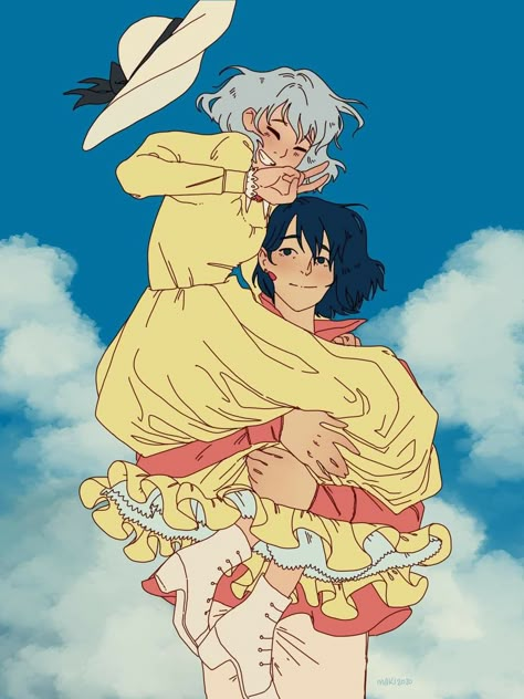 Howls Moving Castle Art, 하울의 움직이는 성, Studio Ghibli Fanart, Personajes Studio Ghibli, Howl And Sophie, Ghibli Artwork, Castle Art, Studio Ghibli Movies, Japon Illustration