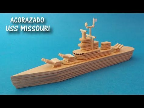 Como hacer un barco con palillos de helado - YouTube Envelope Diy Paper, Christmas Ball Ornaments Diy, Wooden Clothespin Crafts, Diy Popsicle Stick Crafts, Wooden Toys Diy, Uss Missouri, Aluminum Can Crafts, Popsicle Crafts, Pop Stick