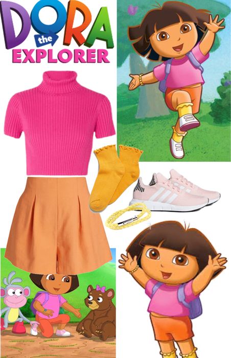 Dora Halloween Costume, Book Week Characters, Dora Costume, Dora Outfit, Dora Outfits, Character Inspired Outfits, Tv Show Outfits, Halloween Costumes Makeup, Nick Jr