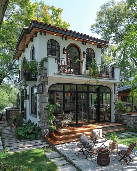 70s Houses Architecture, Cozy House Aesthetic Exterior, House Aesthetic Exterior, Spanish Style Homes Plans, Spanish Style Living Room, Architecture House Design, Dream House Garden, Home Inspo Exterior, Dream Life House