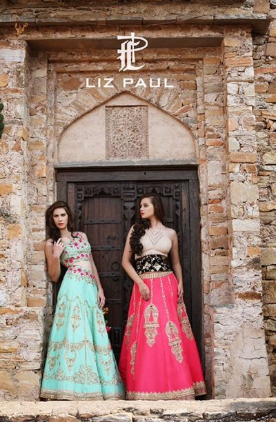 Photo From collection" 2017 - By Liz Paul Triple Colour Lehenga, Multi Colour Lehenga, Liz Paul Lehenga, Contrast Lehenga Color Combos, Multicolor Resham Embroidery Semi-stitched Lehenga, Wedding Register, Dress Indian Style, Popular Wedding, Plan Your Wedding