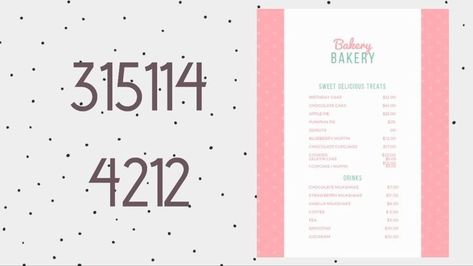 Bloxburg Cafe Menu Decals Codes Pink, Bloxburg Cafe Decals Codes Pink, Restaurant Bloxburg, Cafe Decals, Bloxburg Cafe, Bloxburg Inspiration, Codes Bloxburg, Bloxburg Town, Cute Halloween Outfits