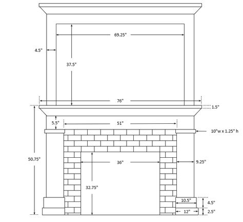 Could your fireplace use an update? See how we transformed ours using simple materials, including MDF, trim and marble subway tile. Measurements and building supplies list included! Fireplace Ideas DIY - White Fireplace Makeover - Fireplace Dimensions White Painted Fireplace, Built In Fireplace, Mdf Trim, Marble Subway Tile, Fireplace Drawing, Fireplace Trim, Fireplace Dimensions, Home Depot Paint, Fireplace Mantel Designs