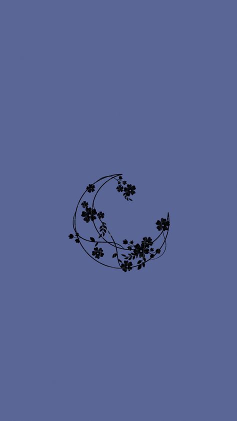 Ncdr Wallpaper Blue, Flower And Moon Wallpaper, Single Aesthetic Wallpaper, Forget Me Not Flower Wallpaper, Moon Illustration Aesthetic, Moonflower Wallpaper, Flower Moon Wallpaper, Boox Palma Wallpaper, Indigo Wallpaper Aesthetic