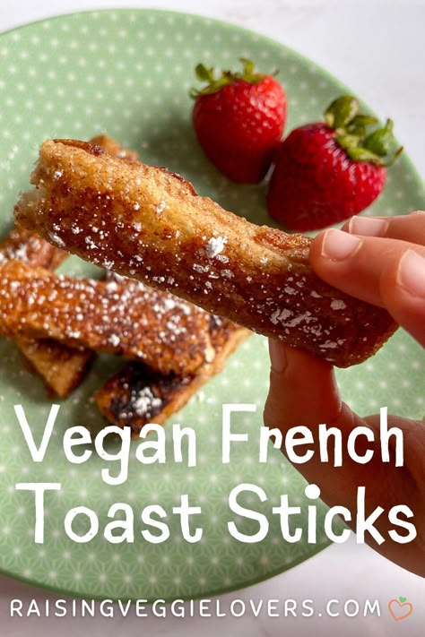 Vegan French Toast Sticks, Easy Vegan French Toast, French Toast Sticks Recipe, Rabbit And Wolves, Easy French Toast, Delicious French Toast, Plant Based Recipes Breakfast, Vegan French Toast, Vegan Kids Recipes