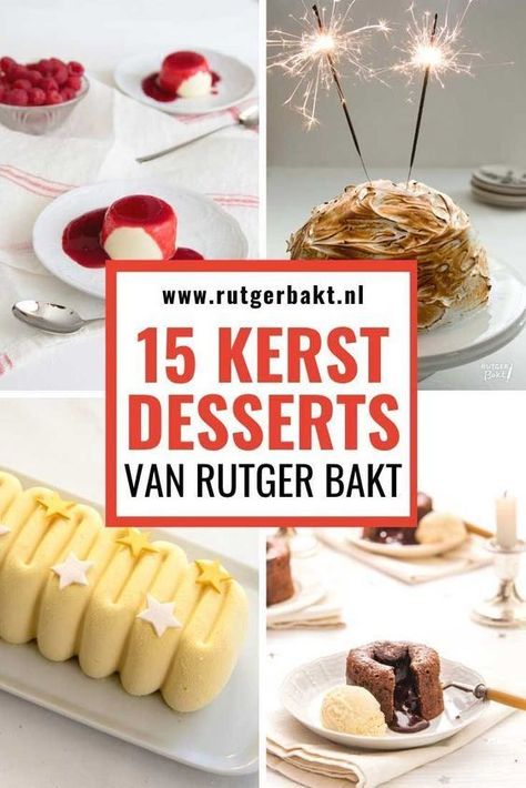 Zoek je het ultieme kerst dessert? De 15 lekkerste, leukste, makkelijkste en mooiste nagerechten voor de kerst heb ik op een rijtje gezet. Van Pavlova tot Panna Cotta en van ijstaart en chocoladetaart tot desserts in een glaasje. Lees alle kerst recepten op mijn website Rutger Bakt. Geniet er van! nagerecht desserts | kerst toetje | kerst dessert | kerstdesserts | toetjes kerst | toetjes recepten | nagerechten kerst Xmas Desserts, Desert Recipes, Sweet Desserts, High Tea, Christmas Dinner, No Bake Desserts, Party Food, Christmas Food, Holiday Recipes