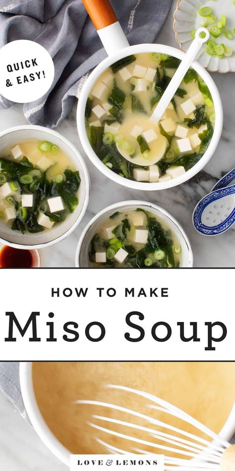 Mango Sushi, Vegan Miso Soup, Miso Recipe, Miso Soup Recipe, Miso Broth, Quick Soup, Vegan Sushi, White Miso, Asian Soup