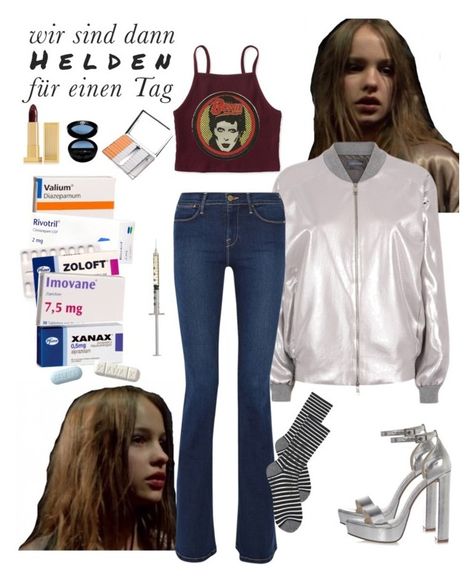 "christiane f // all junkies die alone" by effyinthewoods ❤ liked on Polyvore featuring Uniqlo, Antipodium, Frame Denim, River Island, AÃ©ropostale, Lipstick Queen and Giorgio Armani Christiane F Outfit, Christiane F Aesthetic, Junkies Style, Christiane Felscherinow, Christiane F, Zoo Outfit, Zoo Station, Skin Aesthetics, Indie Girl