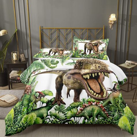 PRICES MAY VARY. 【Material】The awesome home decor bedding set is made of microfiber polyester which is soft, natural, breathable, machine Washable. 【Unique Pattern】This decorative include a comforter and pillowcase.Twin Size (1xcomforter: 68"*86";1x Pillow Case:20"*30"), Full Size (1xcomforter 79"*91"; 2 x Pillow Cases 20"*30" ),Queen Size (1xcomforter 90"*90"; 2xPillow Cases 20"*30" ), King Size (1xcomforter 90"*104";2xPillow Cases 20"*35") 【Features】Super soft and light, comfortable and soft, Teen Boy Bed, Dinosaur Bedding Boys, Dinosaur Comforter, Boys Comforter Sets, Boy Bed, Dinosaur Bedding, Kids Comforter Sets, Kids Comforters