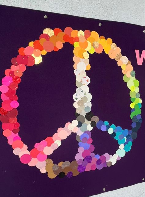 Peace sign rainbow colors Rainbow Peace Sign, Paper Circle, Rainbow Peace, Art & Craft Paper, Peace Illustration, Peace Sign, A Rainbow, Rainbow Colors, To Create