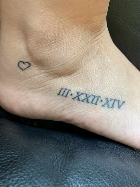 Roman Birthday Tattoo, Small Roman Numeral Tattoo Placement, Small Roman Numeral Tattoo, Roman Numeral Birthday Tattoo, Roman Numeral Birthday, Side Hand Tattoos, Roman Numeral Tattoo, Numeral Tattoo, Roman Numeral Tattoos