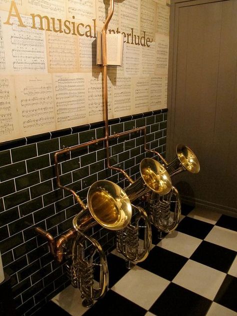 Music Furniture, French Horns, Saxophones, Jazz Bar, Deco Originale, Bathroom Idea, Music School, Music Studio, Music Room